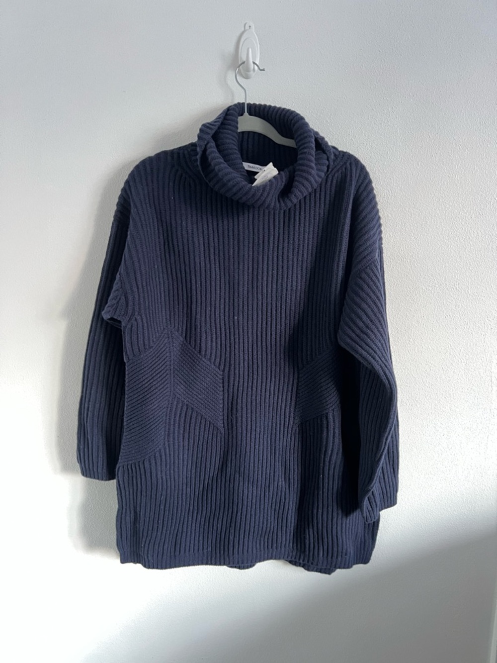 NWT Thakoon Navy Ribbed Turtleneck Pullover, size large - Picture 3 of 8